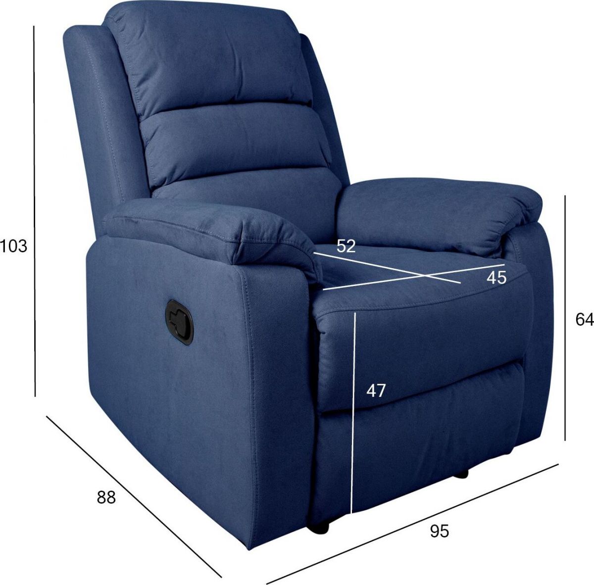 Lounge Chair Manuel | size: Width: 88cm, Height: 103cm, Depth: 95cm | color: Blue | image: 5 | variant: 1004868