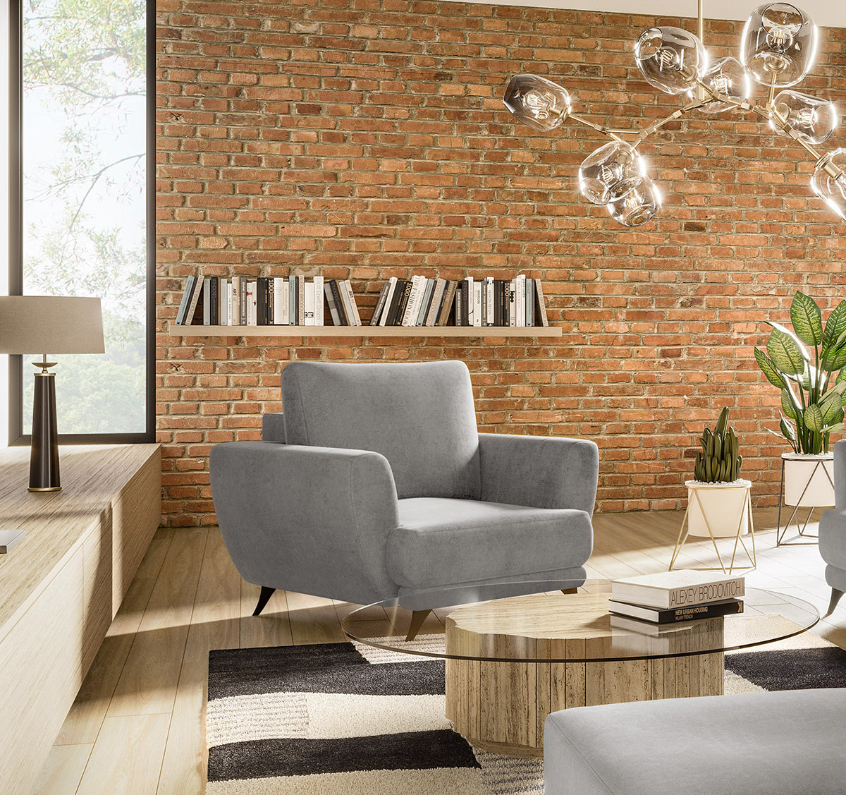 Lounge Chair Megis | size: Width: 102cm, Height: 87cm, Depth: 94cm | color: Gojo | image: 1 | variant: 1004423