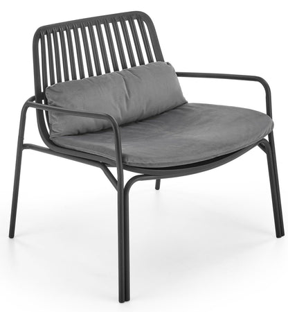 Lounge Chair Melby Leisure | size: Width: 77cm, Height: 75cm, Depth: 66cm | color: Black/Grey | image: 1 | variant: 1004680