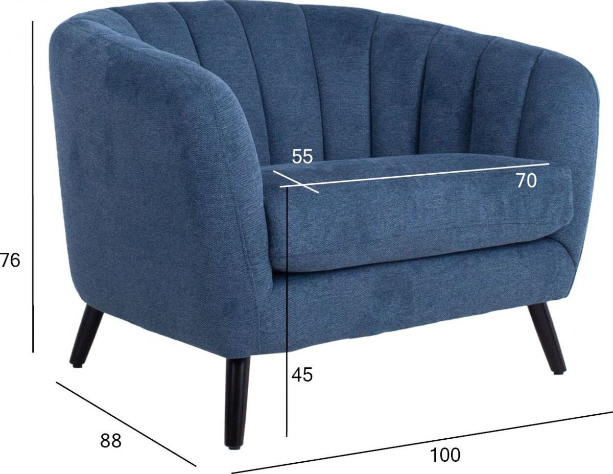 Lounge Chair Melody | size: Width: 100cm, Height: 76cm, Depth: 88cm | color: Blue | image: 6 | variant: 1004884