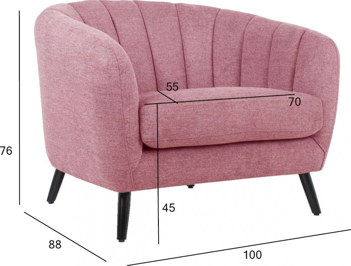 Lounge Chair Melody | size: Width: 100cm, Height: 76cm, Depth: 88cm | color: Pink | image: 10 | variant: 1004882