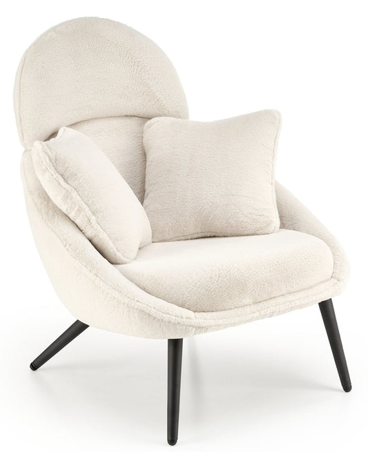 Lounge Chair Messina | size: Width: 80cm, Height: 95cm, Depth: 90cm | color: Beige/Black | image: 1 | variant: 1002795