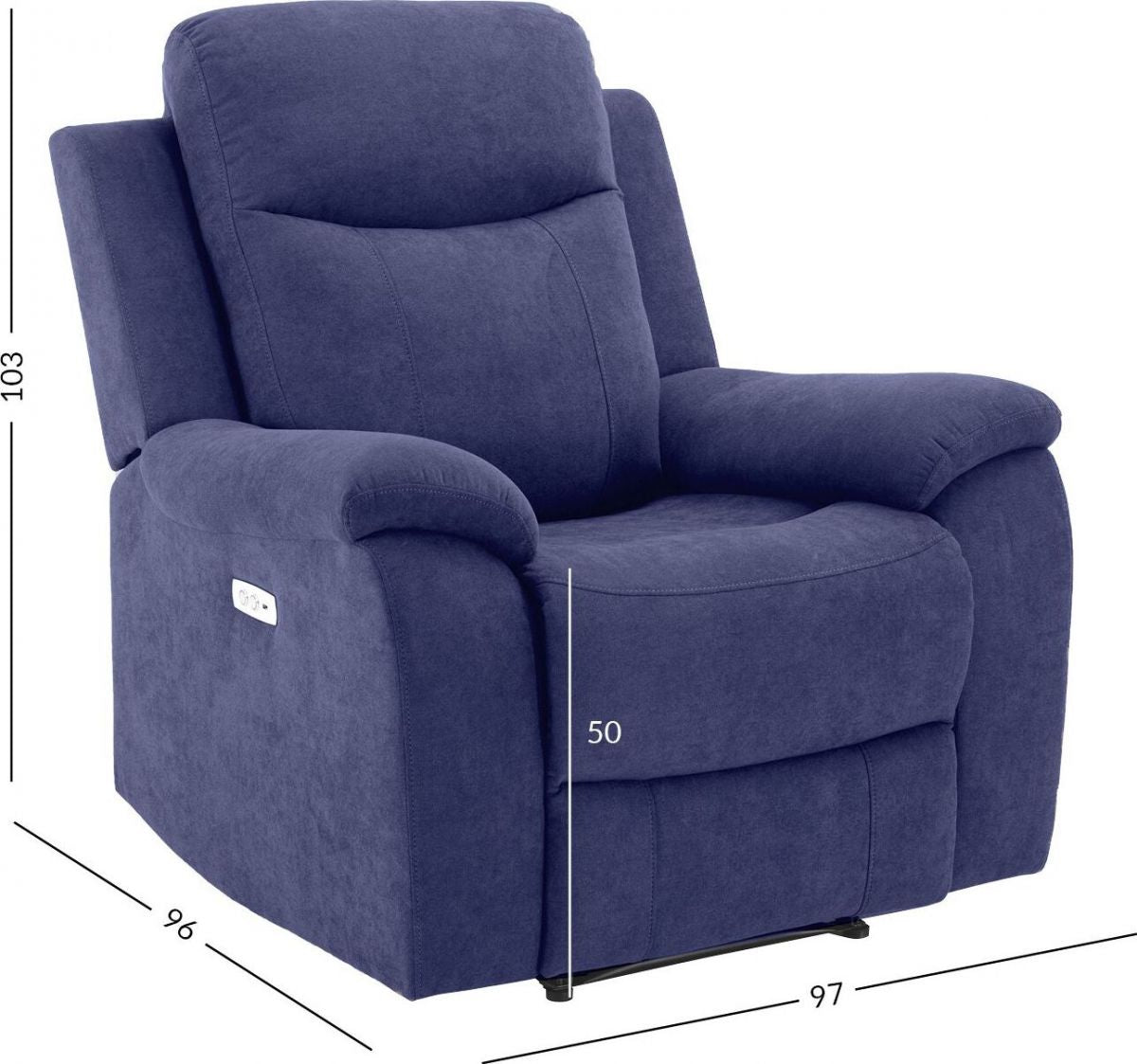 Lounge Chair Milo | size: Width: 97cm, Height: 103cm, Depth: 96cm | color: Blue | image: 9 | variant: 1004894