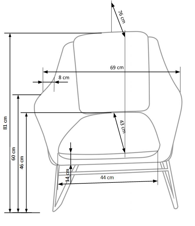 Lounge Chair Olbia | size: Width: 69cm, Height: 81cm, Depth: 76cm | color: Green | image: 8 | variant: 1002832
