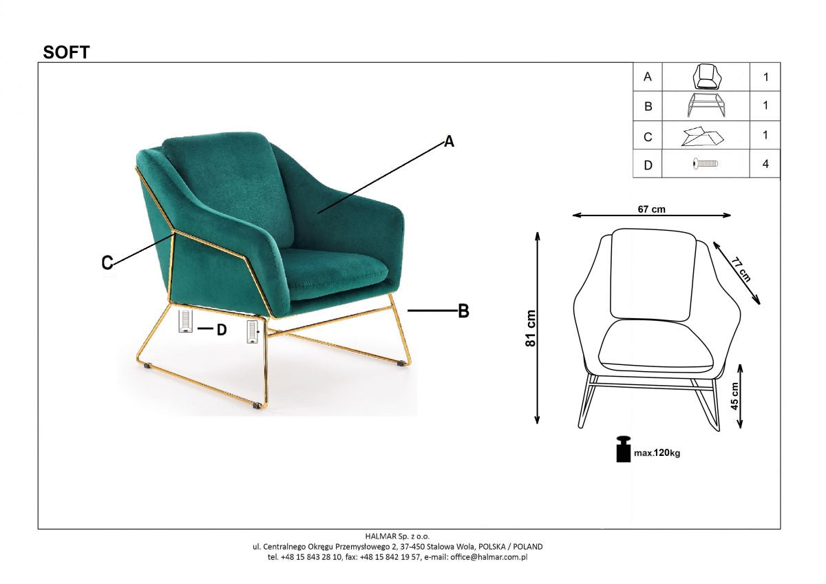 Lounge Chair Olbia | size: Width: 69cm, Height: 81cm, Depth: 76cm | color: Green | image: 9 | variant: 1002832