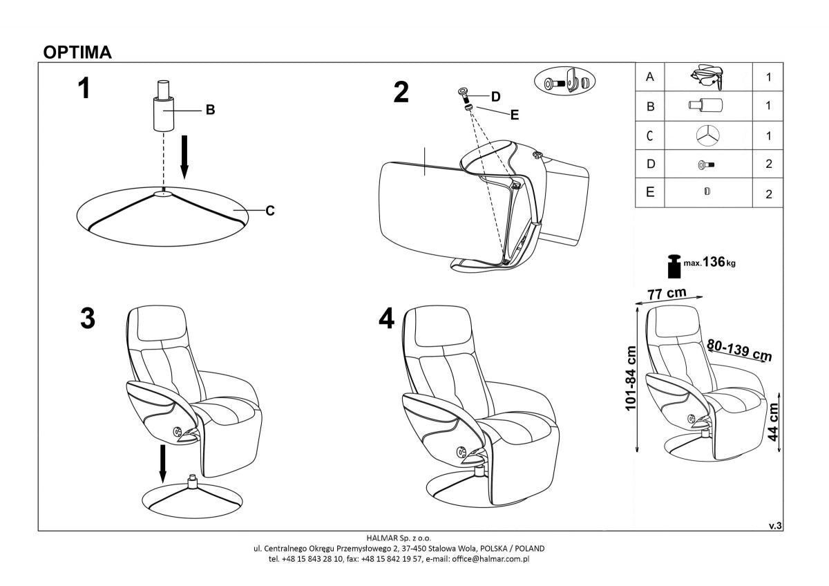 Lounge Chair Optima | size: Width: 77cm, Height: 101cm, Depth: 80cm | color: Brown | image: 3 | variant: 1004696
