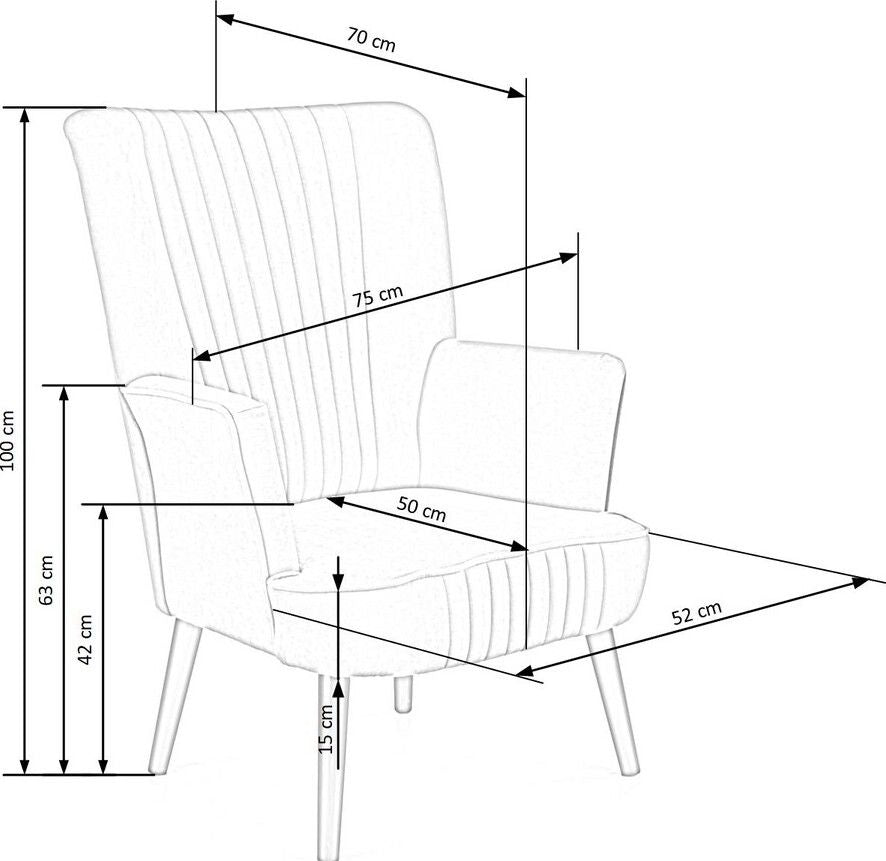 Lounge Chair Padua | size: Width: 75cm, Height: 100cm, Depth: 70cm | color: Gray | image: 9 | variant: 1002740