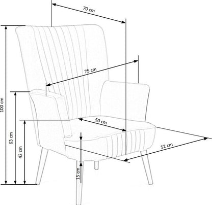 Lounge Chair Padua | size: Width: 75cm, Height: 100cm, Depth: 70cm | color: Gray | image: 9 | variant: 1002740