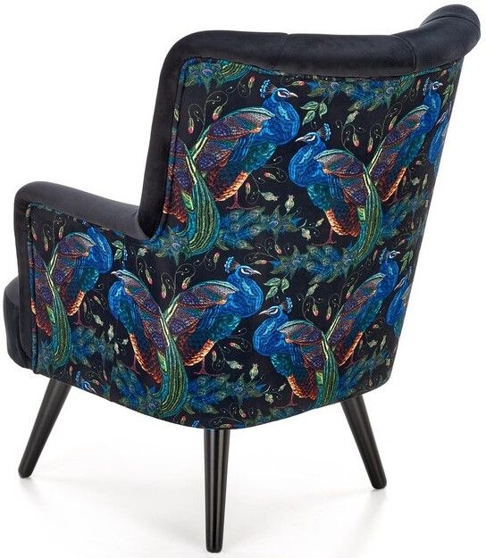 Lounge Chair Pagoni | size: Width: 67cm, Height: 95cm, Depth: 82cm | color: Multicolor/Black | image: 3 | variant: 1004698