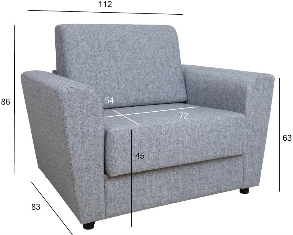 Lounge Chair Porth | size: Width: 112cm, Height: 86cm, Depth: 83cm | color: Gray | image: 8 | variant: 1001380