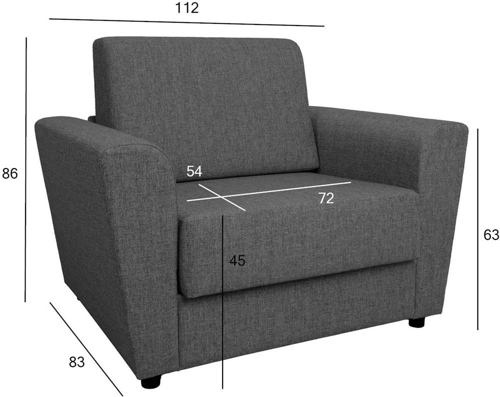 Lounge Chair Porth | size: Width: 112cm, Height: 86cm, Depth: 83cm | color: Gray | image: 8 | variant: 1001381
