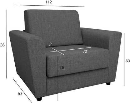 Lounge Chair Porth | size: Width: 112cm, Height: 86cm, Depth: 83cm | color: Gray | image: 8 | variant: 1001381