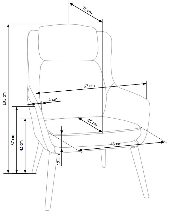 Lounge Chair Purio | size: Width: 67cm, Height: 103cm, Depth: 75cm | color: Brown/Grey | image: 7 | variant: 1004705