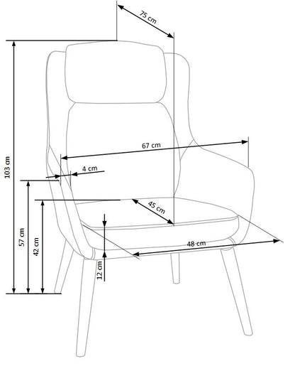 Lounge Chair Purio | size: Width: 67cm, Height: 103cm, Depth: 75cm | color: Grey/Blue | image: 7 | variant: 1004706