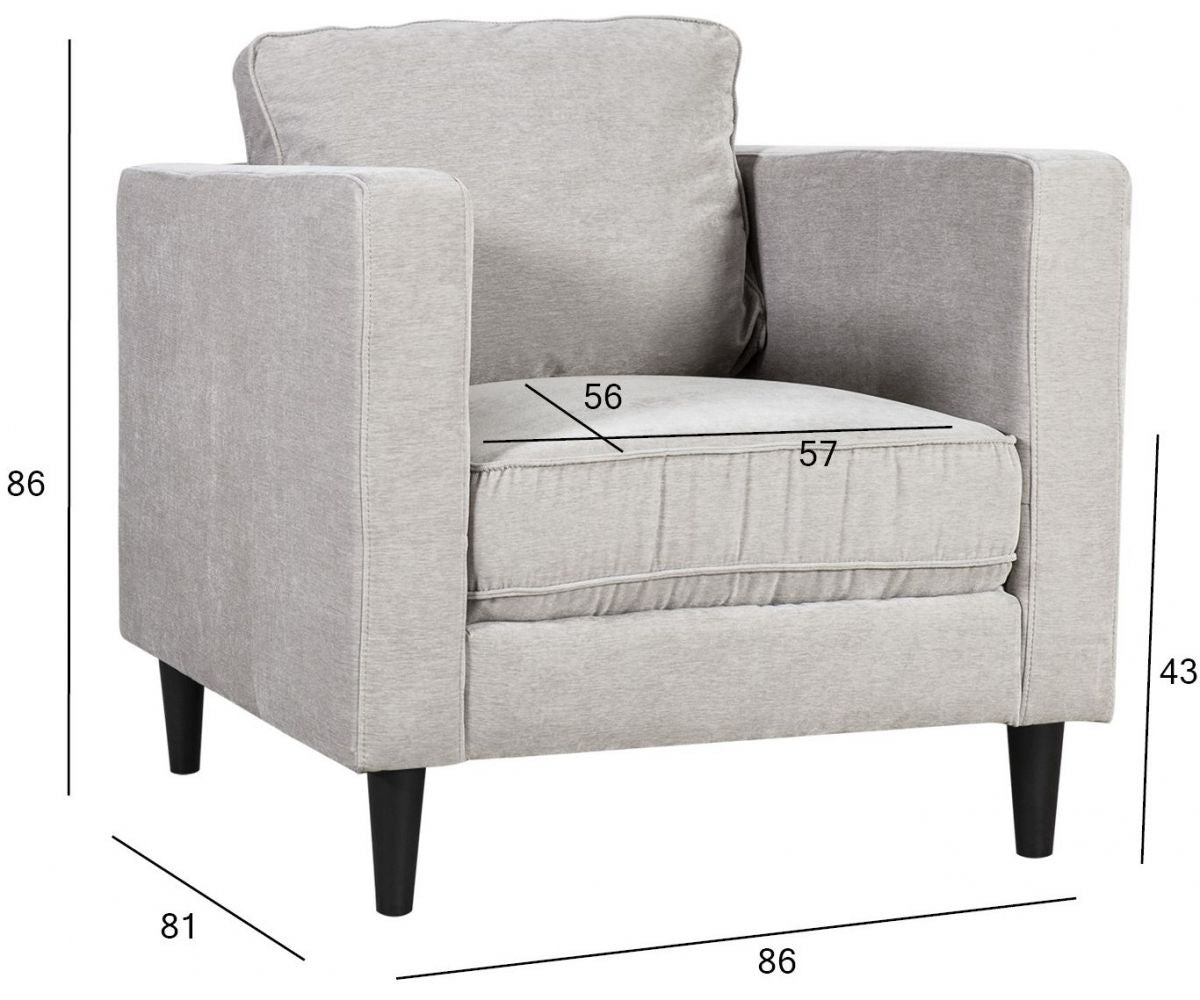 Lounge Chair St Albans | size: Width: 81cm, Height: 86cm, Depth: 86cm | color: Gray | image: 2 | variant: 1001089