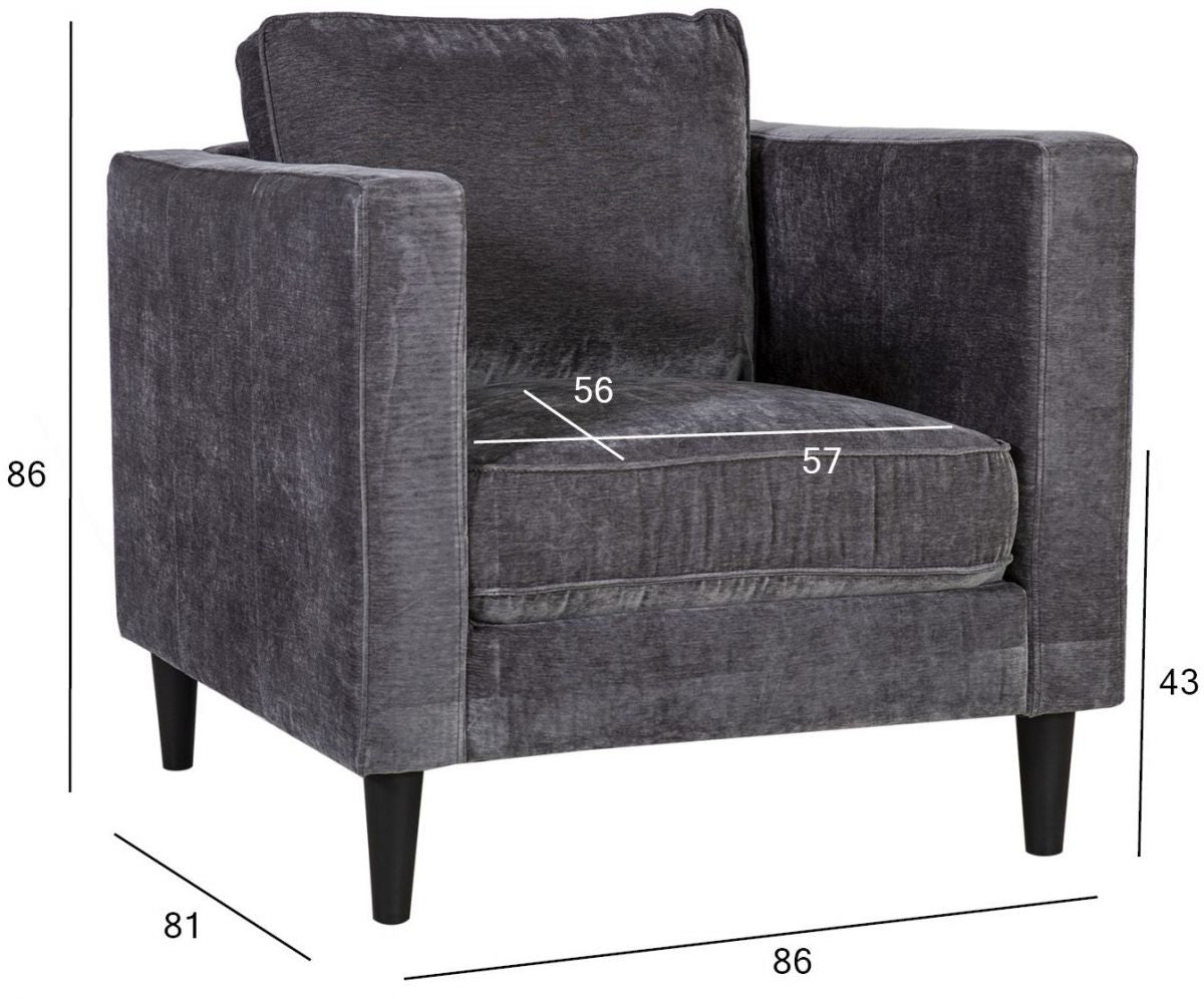 Lounge Chair St Albans | size: Width: 81cm, Height: 86cm, Depth: 86cm | color: Gray | image: 2 | variant: 1001090