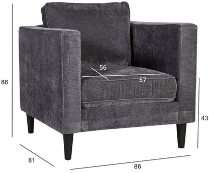 Lounge Chair St Albans | size: Width: 81cm, Height: 86cm, Depth: 86cm | color: Gray | image: 2 | variant: 1001090
