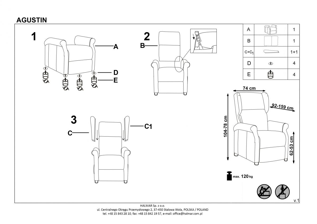 Lounge Chair St Denis | size: Width: 75cm, Height: 107cm, Depth: 92cm | color: Gray | image: 9 | variant: 1002672