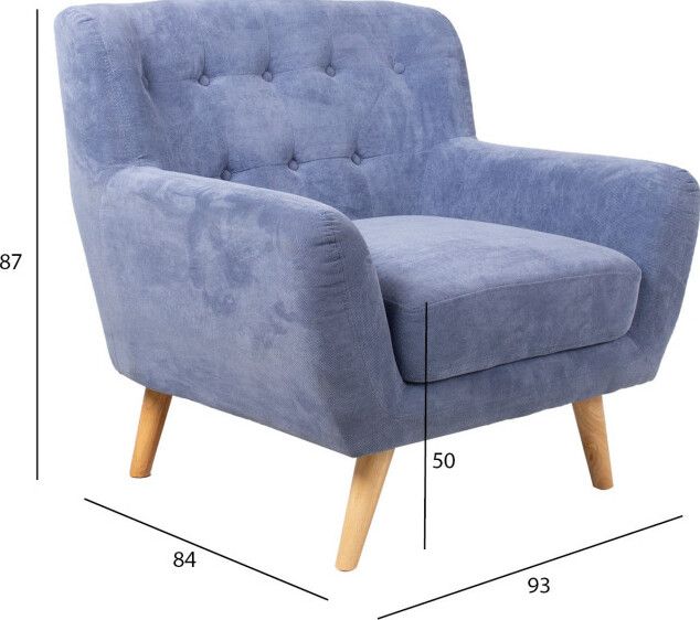 Lounge Chair St Ives | size: Width: 93cm, Height: 87cm, Depth: 84cm | color: Blue | image: 5 | variant: 1001077