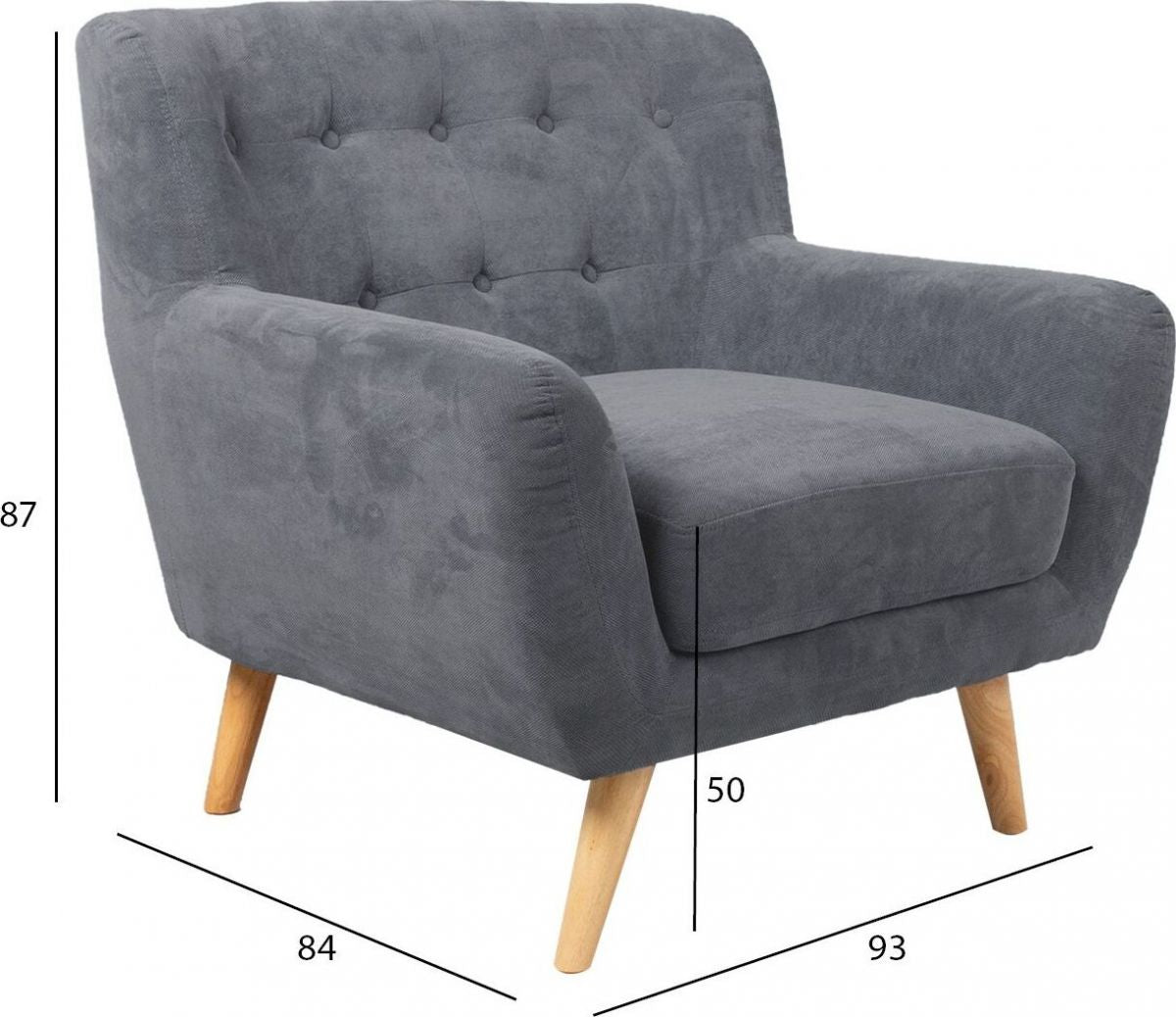 Lounge Chair St Ives | size: Width: 93cm, Height: 87cm, Depth: 84cm | color: Gray | image: 2 | variant: 1001076
