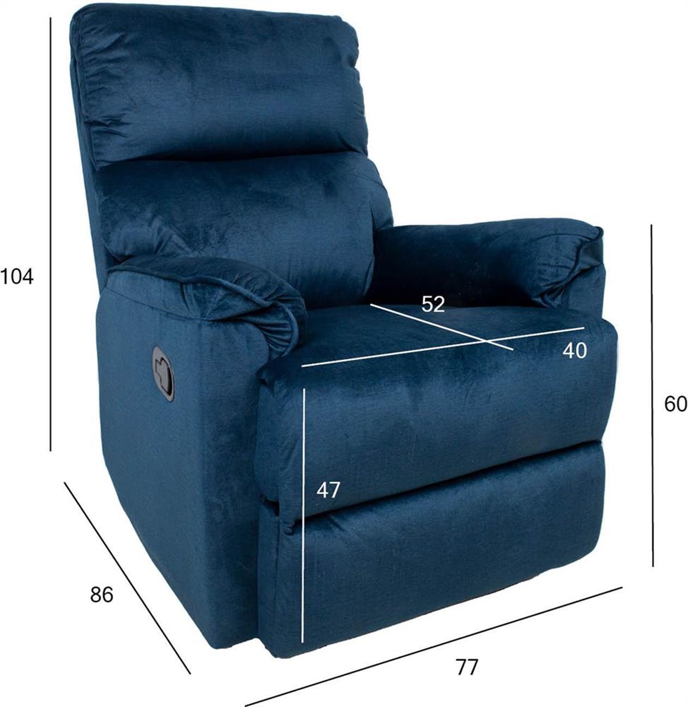 Lounge Chair Swanage | size: Width: 77cm, Height: 104cm, Depth: 86cm | color: Blue | image: 8 | variant: 1001002