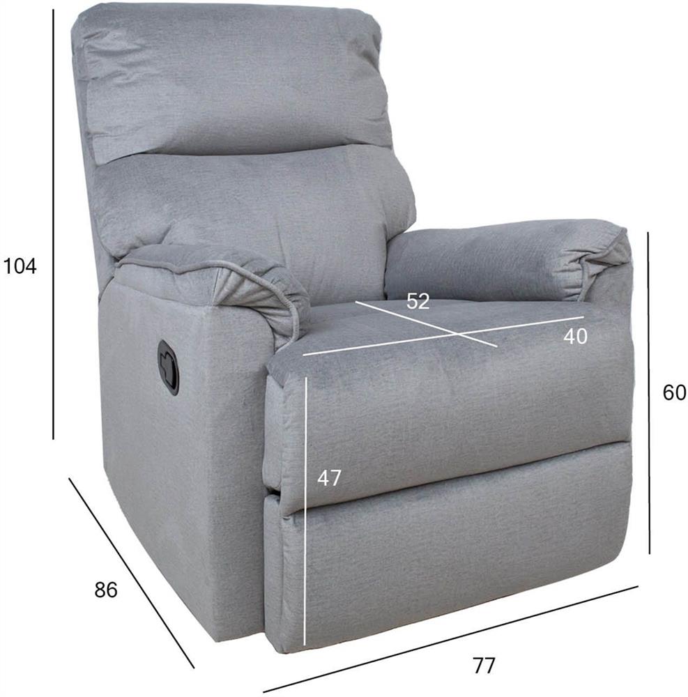 Lounge Chair Swanage | size: Width: 77cm, Height: 104cm, Depth: 86cm | color: Gray | image: 8 | variant: 1001000
