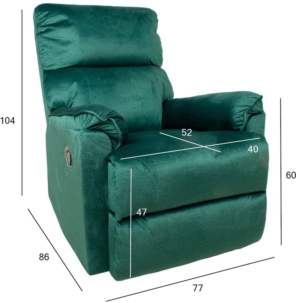 Lounge Chair Swanage | size: Width: 77cm, Height: 104cm, Depth: 86cm | color: Green | image: 8 | variant: 1001001