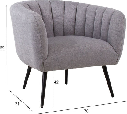 Lounge Chair Tucker | size: Width: 78cm, Height: 69cm, Depth: 71cm | color: Gray | image: 6 | variant: 1004933
