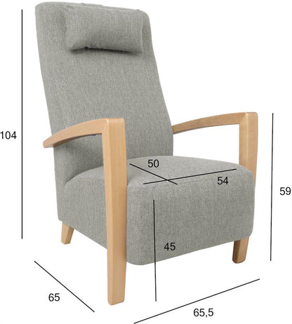 Lounge Chair Venla | size: Width: 65.5cm, Height: 104cm, Depth: 65cm | color: Beige | image: 2 | variant: 1004936