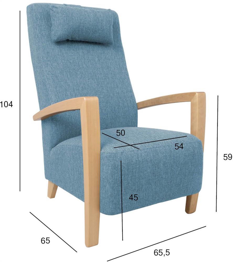 Lounge Chair Venla | size: Width: 65.5cm, Height: 104cm, Depth: 65cm | color: Blue | image: 2 | variant: 1004937