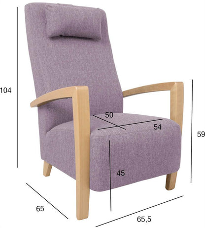 Lounge Chair Venla | size: Width: 65.5cm, Height: 104cm, Depth: 65cm | color: Purple | image: 2 | variant: 1004938