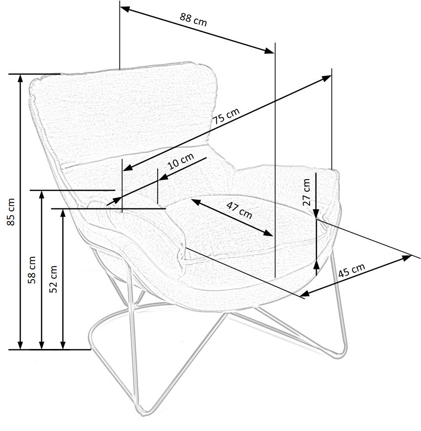 Lounge Chair Volker | size: Width: 75cm, Height: 85cm, Depth: 88cm | color: Gray | image: 8 | variant: 1012514