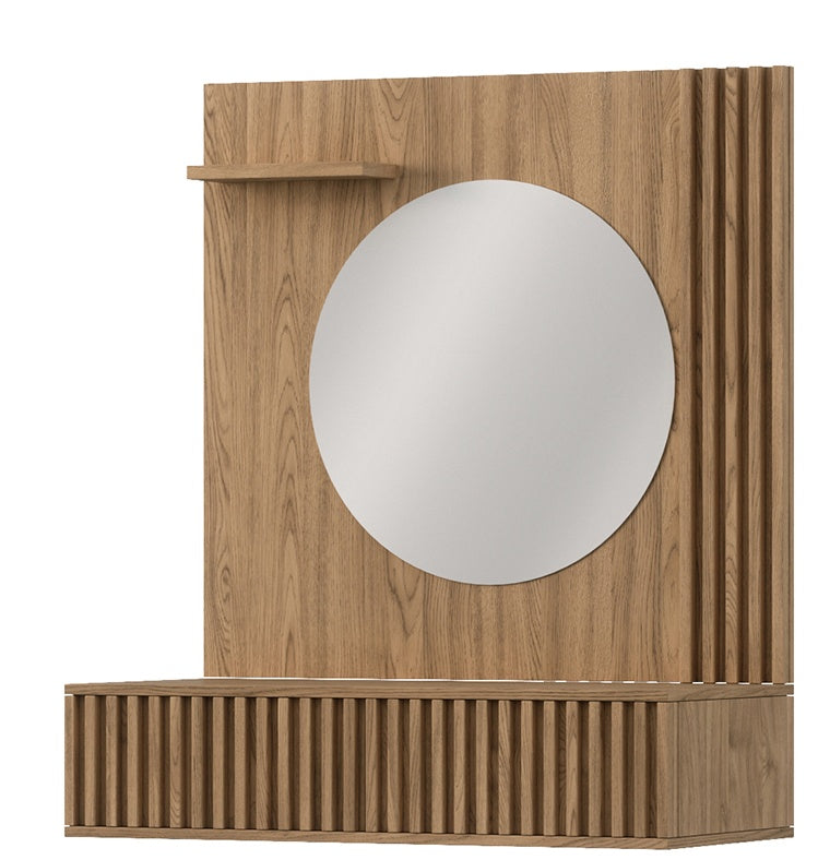 Makeup Table Entsian | size: Length: 40cm, Width: 85cm, Height: 100cm | color: Oak | image: 0 | variant: 1017093