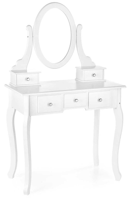 Makeup Table Sara | size: Length: 40cm, Width: 80cm, Height: 130cm | color: White | image: 1 | variant: 1016923