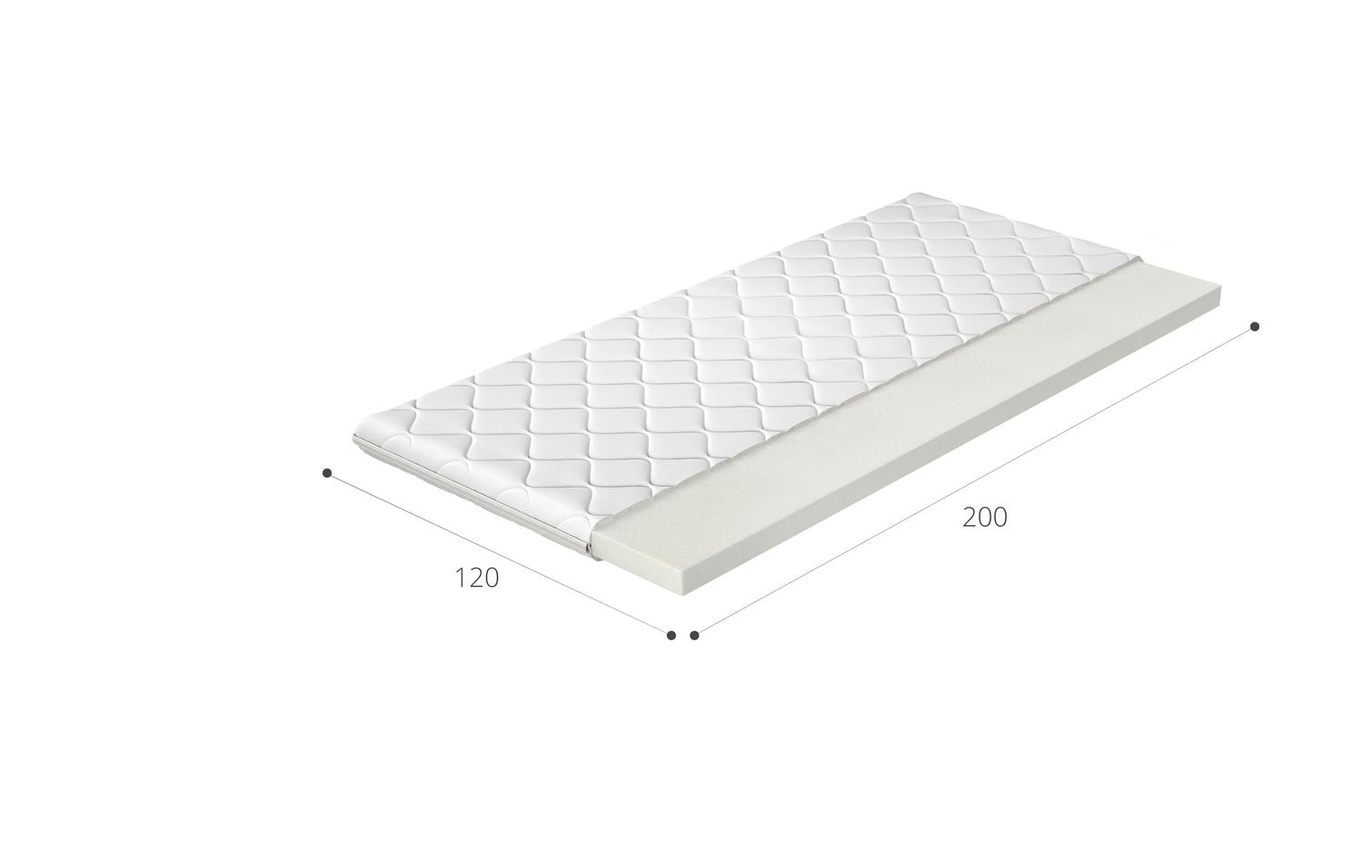 Mattress Topper Cleveland 2 | size: Length: 200cm, Width: 120cm | image: 2 | variant: 1014958