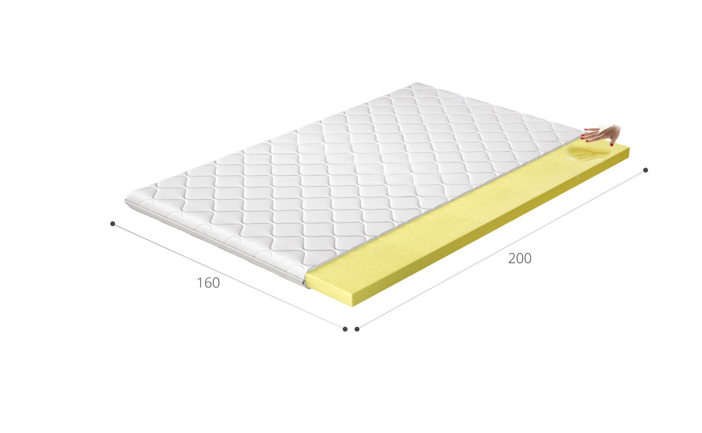 Mattress Topper Lecco 4 | size: Length: 200cm, Width: 160cm | image: 2 | variant: 1014974