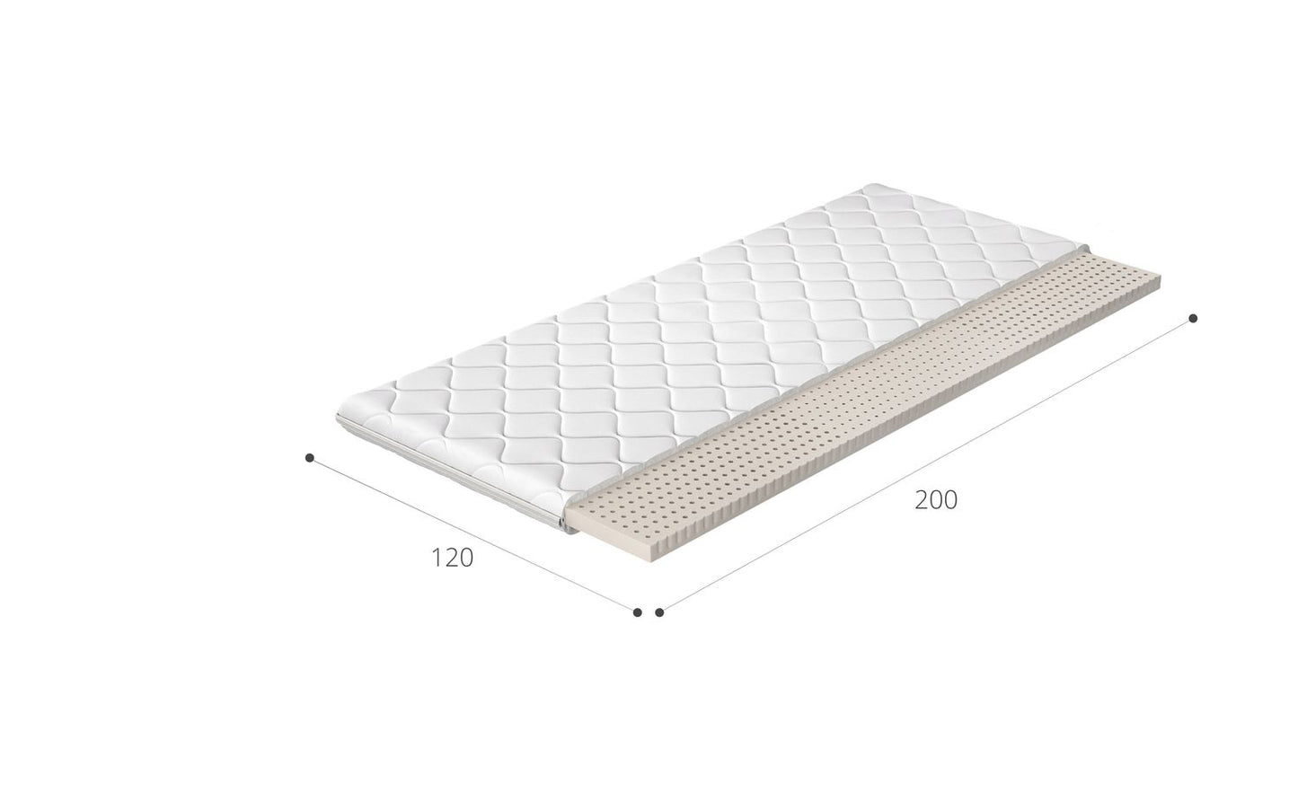 Mattress Topper Thun 2 | size: Length: 200cm, Width: 120cm | image: 2 | variant: 1014965