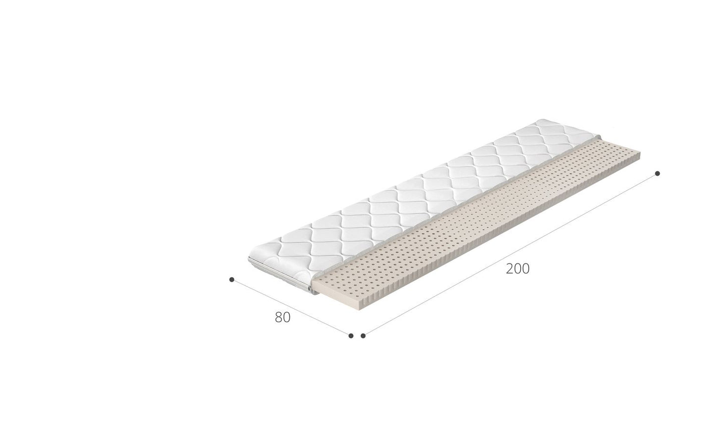 Mattress Topper Thun | size: Length: 200cm, Width: 80cm | image: 2 | variant: 1014963