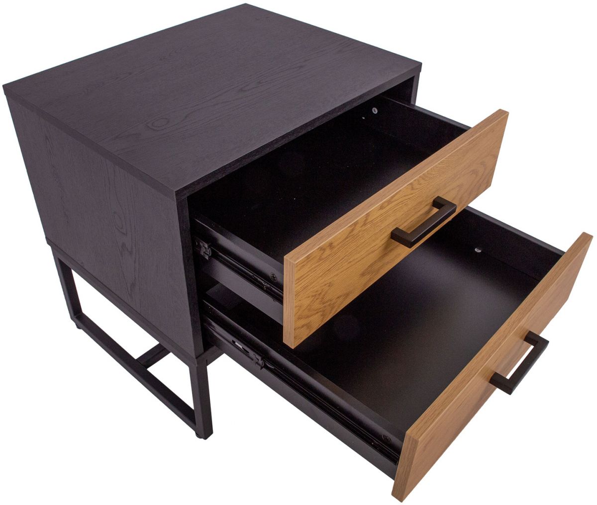 Nightstand Amsterdam | size: Length: 50cm, Width: 40cm, Height: 50cm | color: Black/Oak | image: 4 | variant: 1012418