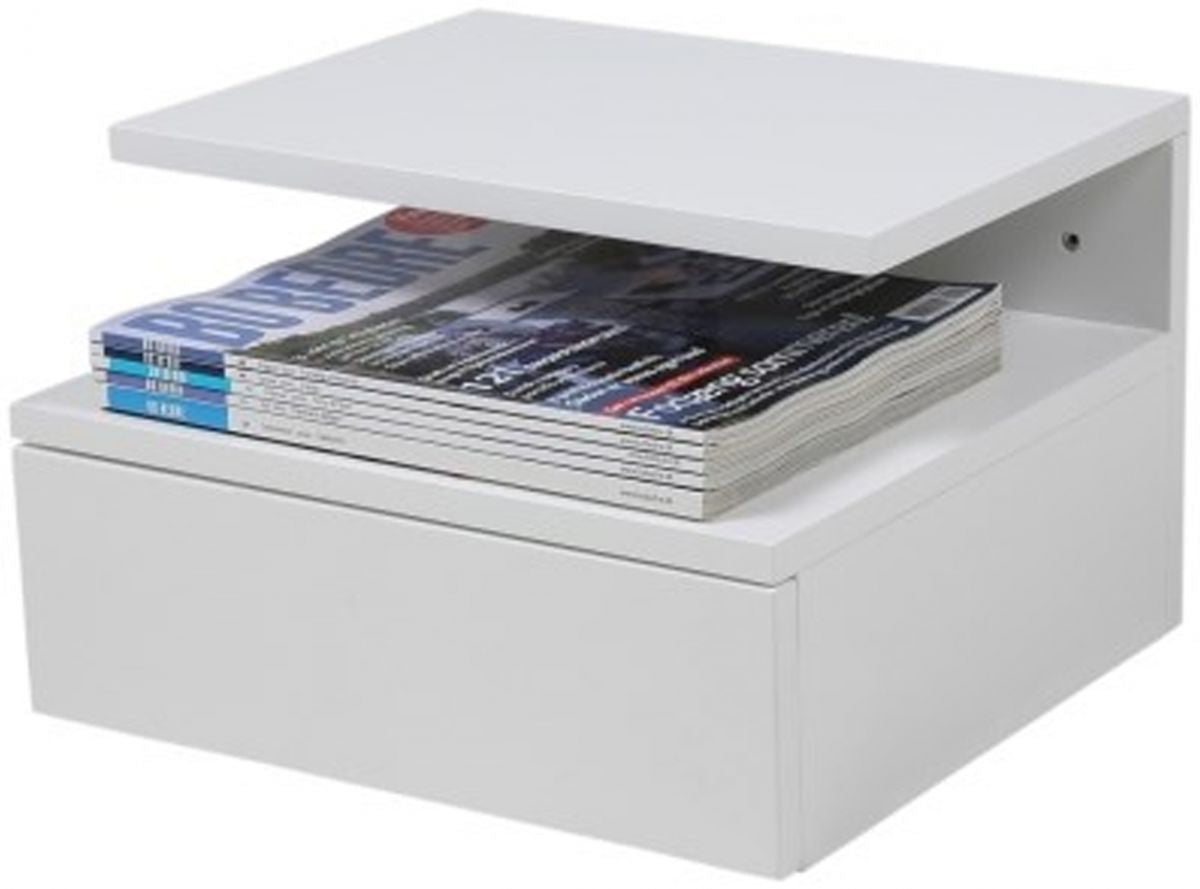 Nightstand Ashlan | size: Length: 35cm, Width: 32cm, Height: 22.5cm | color: White | image: 3 | variant: 1002366