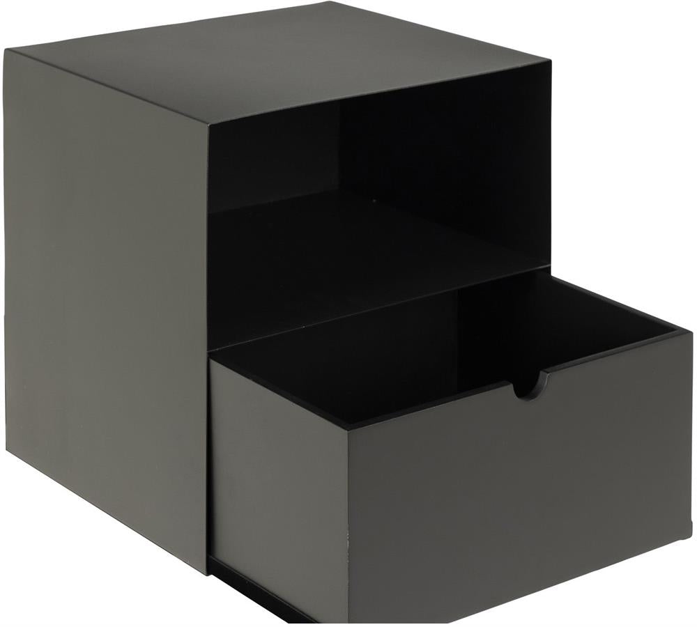 Nightstand East Monaco | size: Width: 30cm, Height: 30cm, Depth: 25cm | color: Black | image: 2 | variant: 1006079