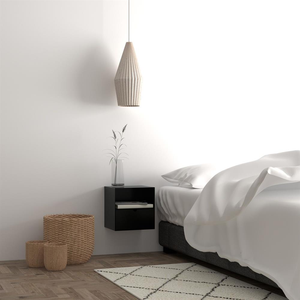 Nightstand East Monaco | size: Width: 30cm, Height: 30cm, Depth: 25cm | color: Black | image: 8 | variant: 1006079