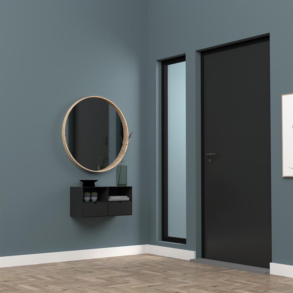 Nightstand East Monaco | size: Width: 30cm, Height: 30cm, Depth: 25cm | color: Black | image: 9 | variant: 1006079
