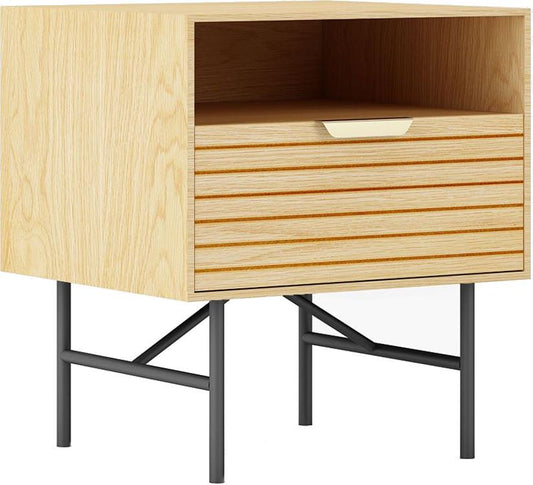 Nightstand East Panevezys | size: Width: 45cm, Height: 50cm, Depth: 40cm | color: Black/Oak | image: 1 | variant: 1006081