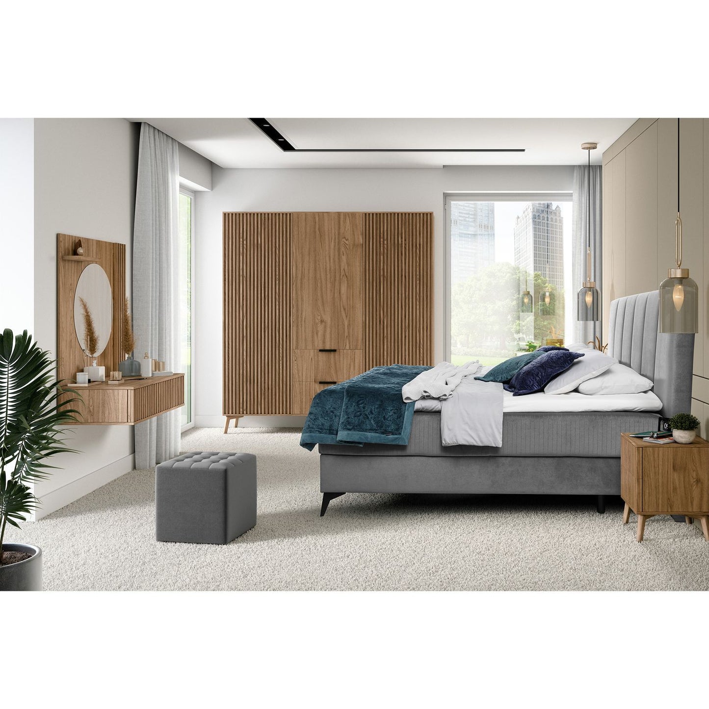 Nightstand Entsian | size: Width: 40cm, Height: 52cm, Depth: 40cm | color: Oak | image: 4 | variant: 1017009