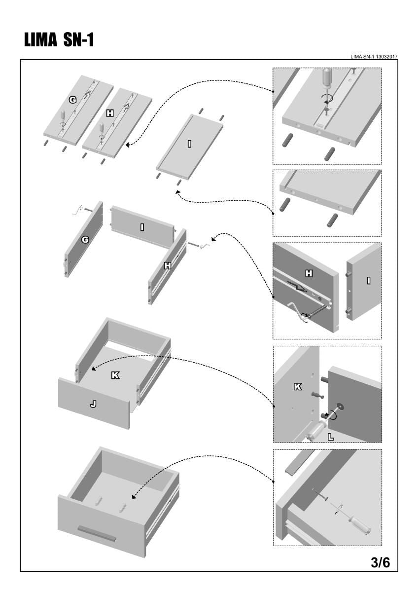 Nightstand Lima | size: Width: 39cm, Height: 44cm, Depth: 40cm | color: White/Oak | image: 3 | variant: 1000314