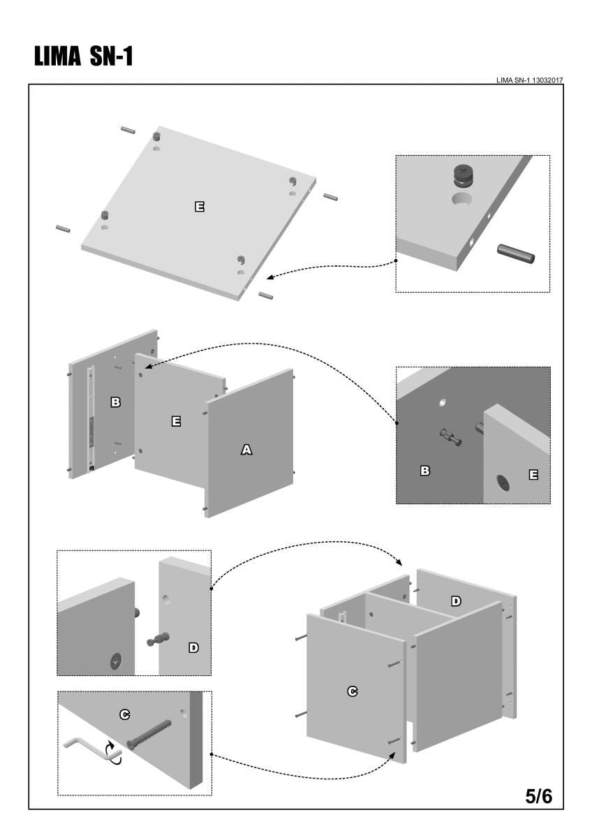 Nightstand Lima | size: Width: 39cm, Height: 44cm, Depth: 40cm | color: White/Oak | image: 4 | variant: 1000314