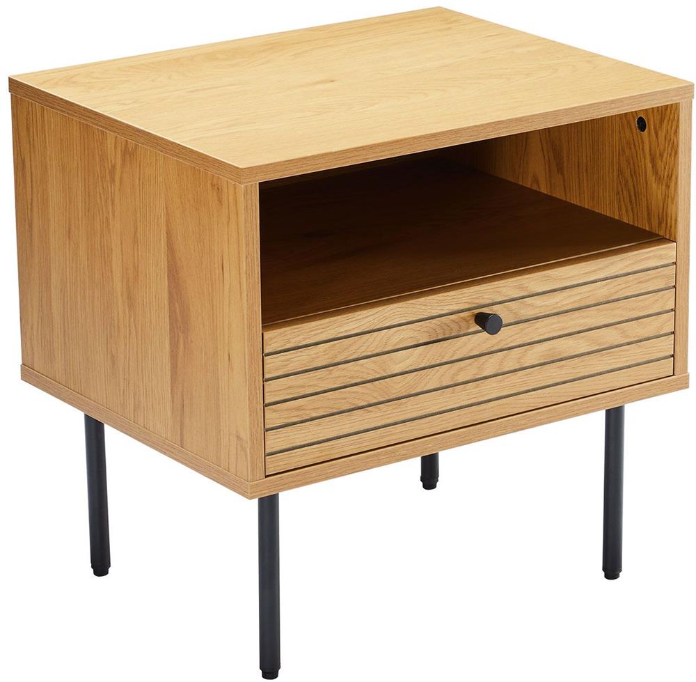 Nightstand Line 1 | size: Width: 50cm, Height: 50cm, Depth: 40cm | color: Oak | image: 2 | variant: 1017690
