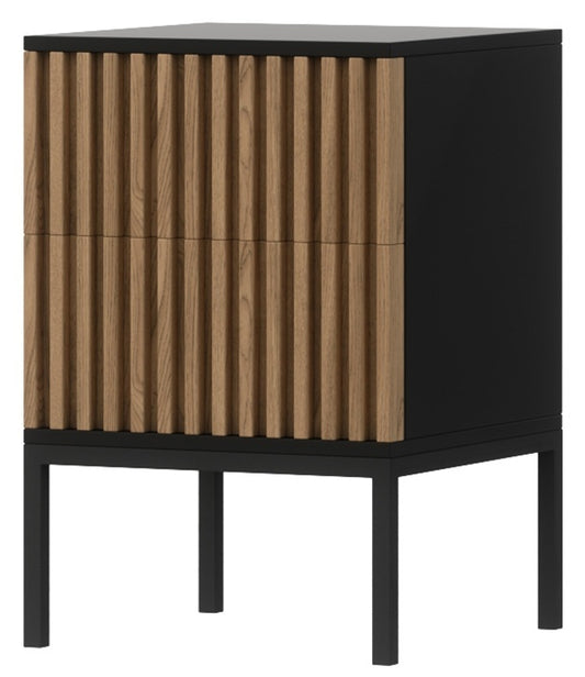 Nightstand Meorati | size: Width: 40cm, Height: 60cm, Depth: 40cm | color: Black/Oak | image: 0 | variant: 1017008