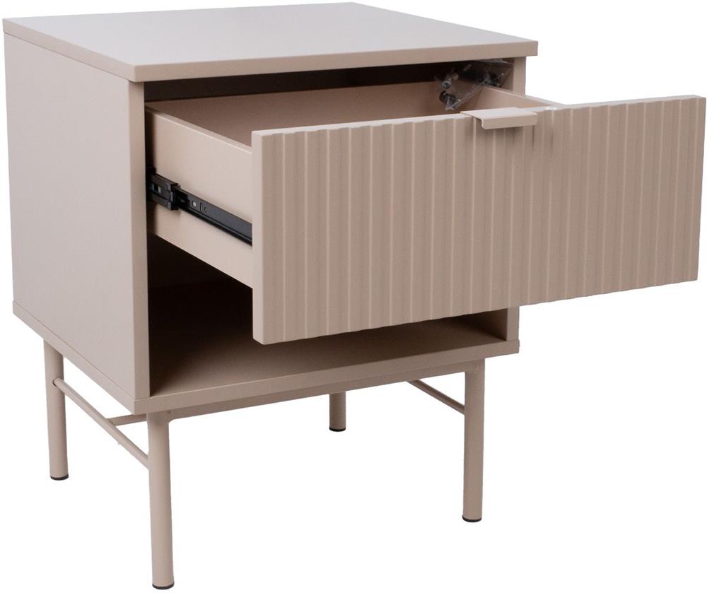 Nightstand Milton | size: Width: 45cm, Height: 55cm, Depth: 40cm | color: Beige | image: 2 | variant: 1000474
